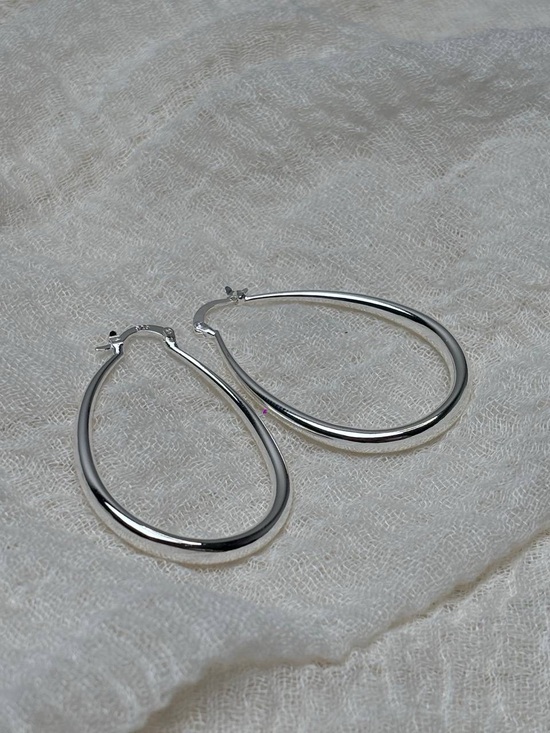 Jewelry - 925 Sterling Silver Teardrop Hoop Earrings - Silver OUT OF STOCK